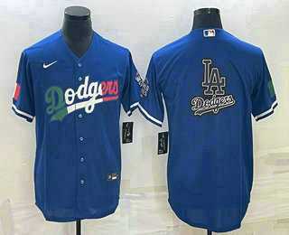 Mens Los Angeles Dodgers Big Logo Navy Blue Pinstripe MLB Cool Base Nike Jerseys